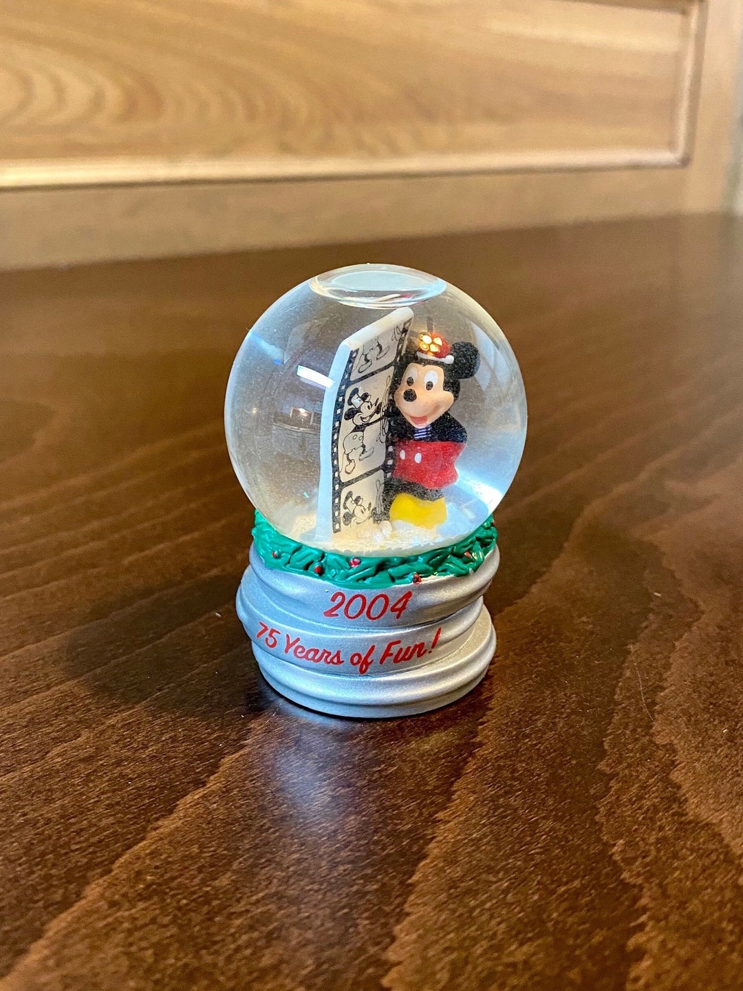 Vintage Mickey Mouse “75 Years” Mini Snow Globe - Etsy