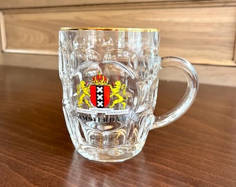 Vintage Amsterdam’s Coat of Arms Glass Beer Stein