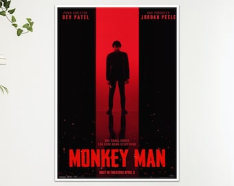 Monkey Man Movie Film Poster Print Wall Art Gift  A4 A3