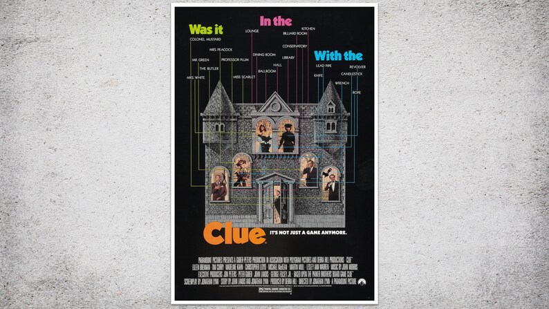 Clue Movie Art Film Poster Print Wall Art Gift A4 A3 image 3