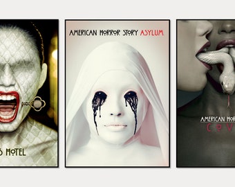 Collection Of 3 American Horror Story Movie Film Poster Prints Wall Art Gift  A4 A3