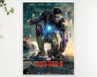 Póster de la película Iron Man 3, impresión artística de pared, regalo, tamaño A4, A3