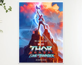 Thor Love and Thunder filmposter, wanddecoratie, cadeau, A4 A3