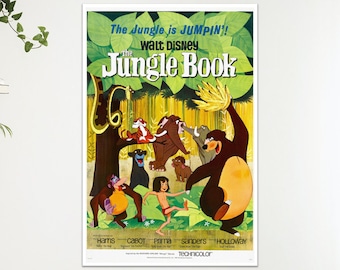 Póster de la película clásica El libro de la selva, impresión artística para pared, regalo, tamaño A4 y A3.