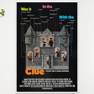 Clue Movie Art Film Poster Print Wall Art Gift A4 A3 image 1