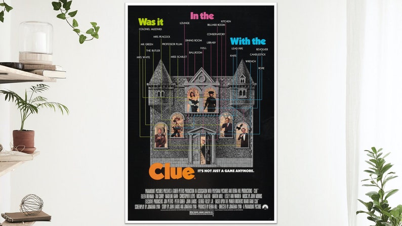 Clue Movie Art Film Poster Print Wall Art Gift A4 A3 image 1