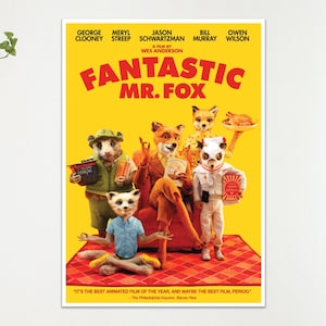 Fantastic Mr. Fox Wes Anderson Movie Film Poster Print Wall Art Gift  A4 A3