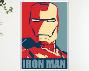 Póster de película de Iron Man estilo Pop Art, lámina decorativa para pared, regalo, tamaños A4 y A3.
