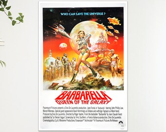 Barbarella película cartel impresión pared arte regalo A4 A3