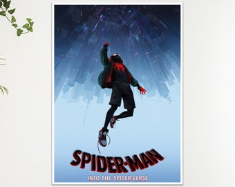 Spider-man Into The Spider-verse Black Suit Movie Film Poster Print Wall Art Gift  A4 A3