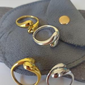 Teardrop Ring with gift pouch - classic jewellery handmade in the UK