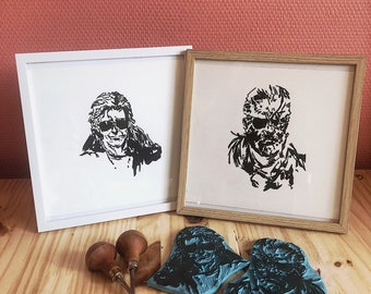 Gran Jefe y Líquido - Metal Gear Solid - Impresión a mano. Gran Jefe y Líquido - Metal Gear Solid - Impresión a mano.