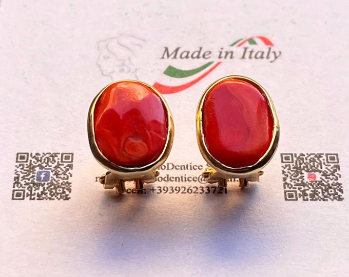 Coral Branch Earrings: Natural Red Coral, Made in Italy