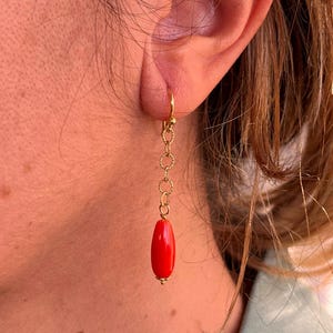 orecchini corallo rosso mediterraneo originale pendenti pendoli regalo per lei gioiello originale image 15