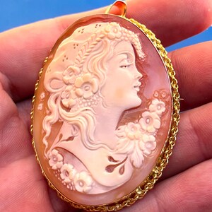 Collana cammeo artigianale stile fantasy, regalo per lei, gioiello femminile esclusivo image 7