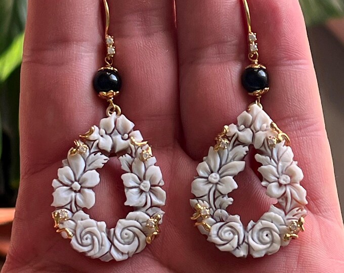 Matrimonio Orecchini Floreali, Artigianali, Donna Moderna, Regalo Sposa, Damigella, Accessorio Elegante