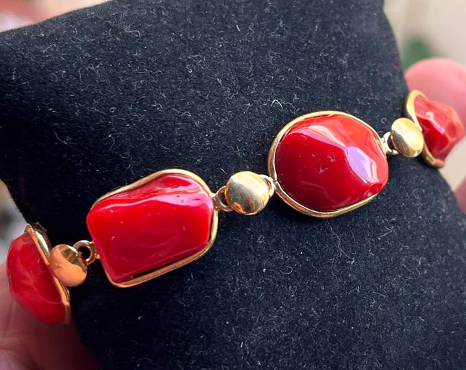 Authentic Red Mediterranean Coral Bracelet - Handcrafted in Italy - Red Passion Jewelry