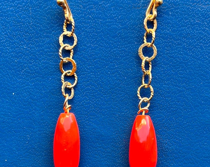 orecchini corallo rosso mediterraneo originale pendenti pendoli regalo per lei gioiello originale