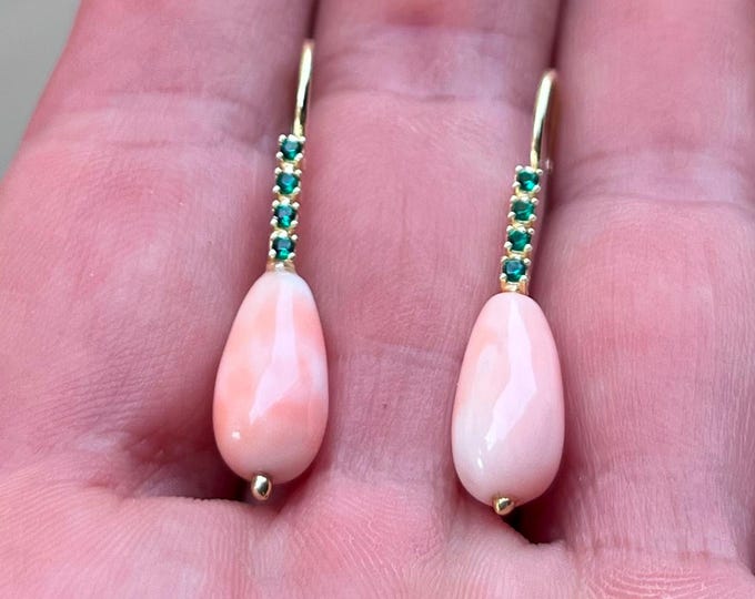 Made in Italy Coral Drop Earrings, Handmade Jewelry Gift