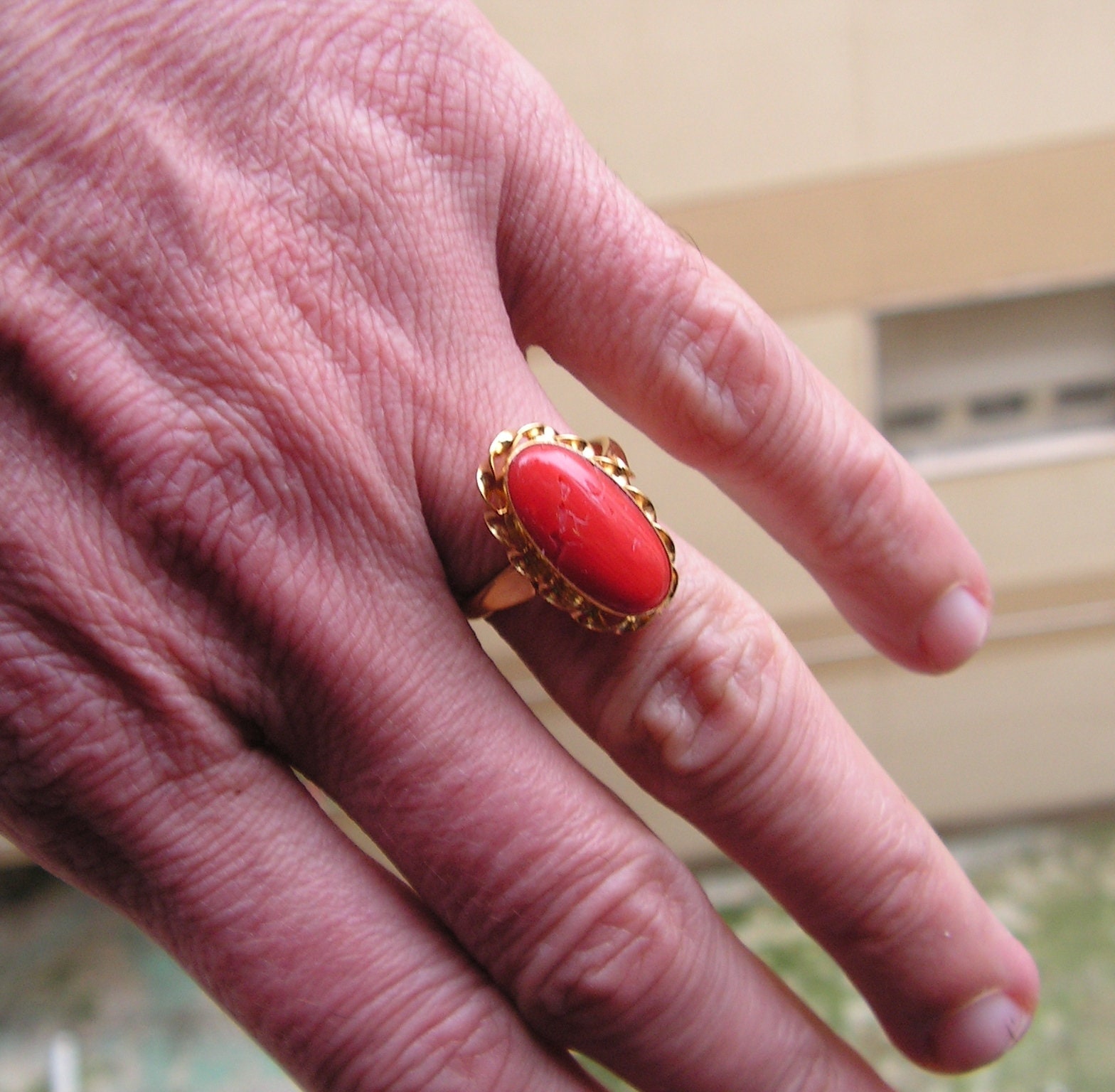 18kt or 22kt Yellow Gold Handmade Red Coral munga Ring Band, Excellent  Design Unisex Stone Ring, Certified Hallmarked Jewelry Gring34 - Etsy |  Jewelry, Rings, Yellow gold
