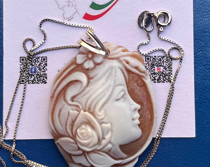 Handcrafted Shell Cameo Pendant: Italian Carved Jewelry