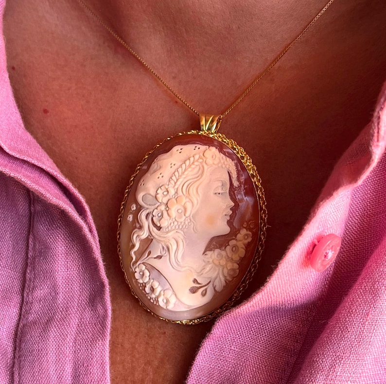 Collana cammeo artigianale stile fantasy, regalo per lei, gioiello femminile esclusivo image 10