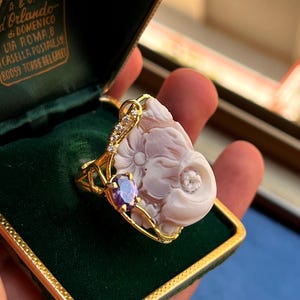 Anello Cammeo Incisione Vintage Style, Cameo Ring, Engraved Detail, Italy Inspired Jewelry image 6