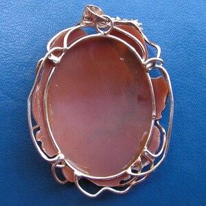 cammeo ciondolo vittoriano del 1880 in Argento 925 raffigurante donna fiori natura image 10
