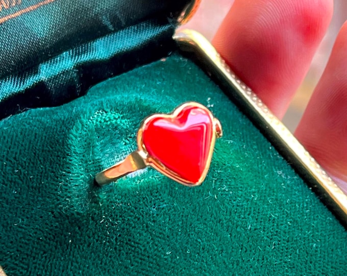 Red Coral Ring, Natural Handmade Jewelry, Elegant Gift for Her, Unique Model