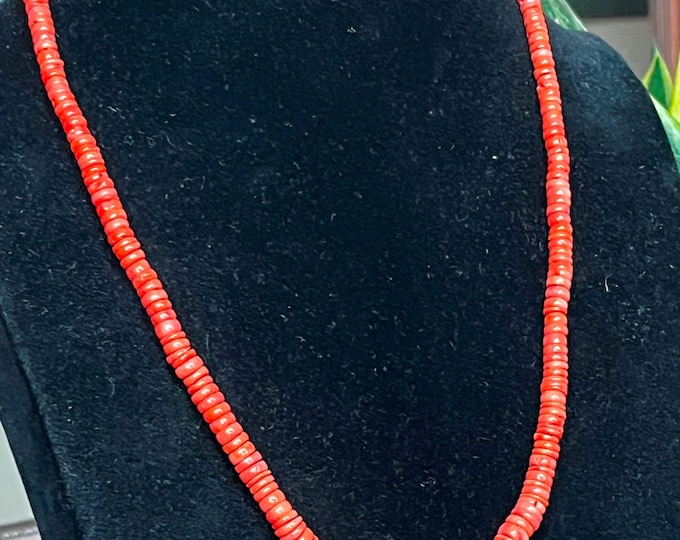 Natural Coral Necklace, Italian Coral little wheels, Made in Italy Jewelry, Coral Statement Piece, Handmade Gift, tribal sea necklace