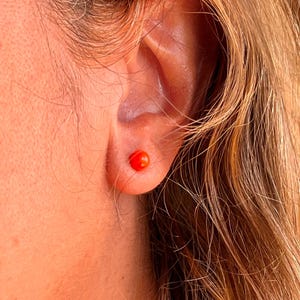 Coral Earrings, Natural Coral Beads, Red Color Jewelry, Amulet, Protective Jewel, Gift for Her