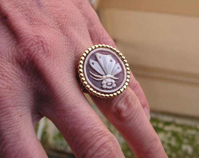 Handmade Spring Ring, Shell Cameo Ring, Butterfly Ring, Freedom Jewelry, Friendship Gift, Rebirth Accessory