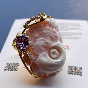 Anello Cammeo Incisione Vintage Style, Cameo Ring, Engraved Detail, Italy Inspired Jewelry image 14