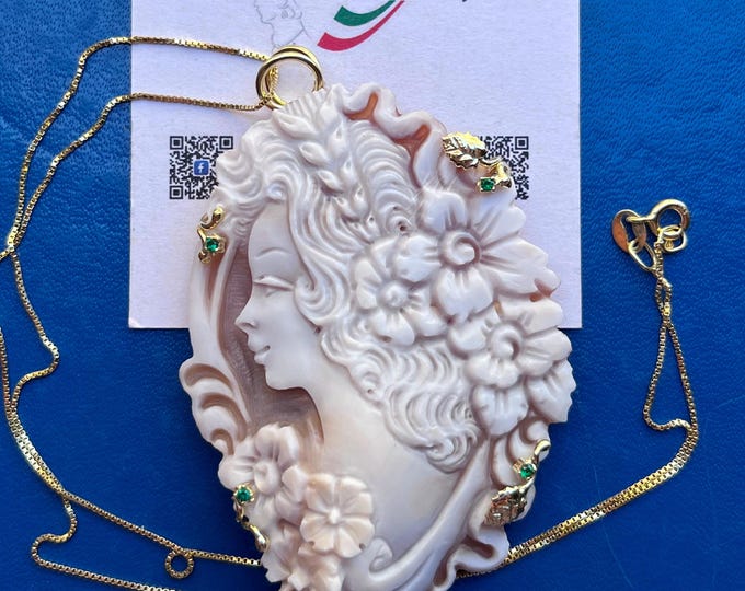 Handmade Shell Cameo Necklace: Liberty Style Italian Art