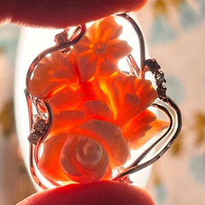 Anello cammeo fiore floreale regalo donna elegante regolabile artigianale lavorato a mano made in italy imagem 9