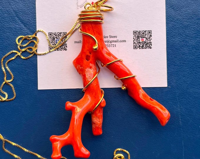 Natural Coral Charm: Lucky Amulet, Sea Jewelry