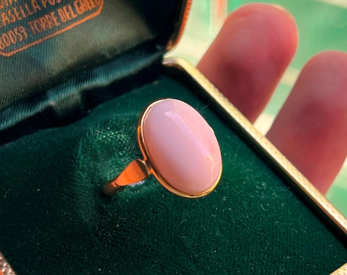 Original Pink Coral Ring, Unique Coral Ring, Red Coral Jewelry, Italian Coral Ring, Handmade Gift