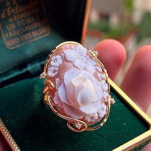 Anello Cammeo Incisione Vintage Style, Cameo Ring, Engraved Detail, Italy Inspired Jewelry