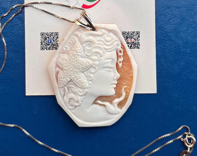 Handcrafted Shell Cameo Pendant: Italian Carved Jewelry