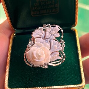 Anello cammeo fiore floreale regalo donna elegante regolabile artigianale lavorato a mano made in italy imagem 2