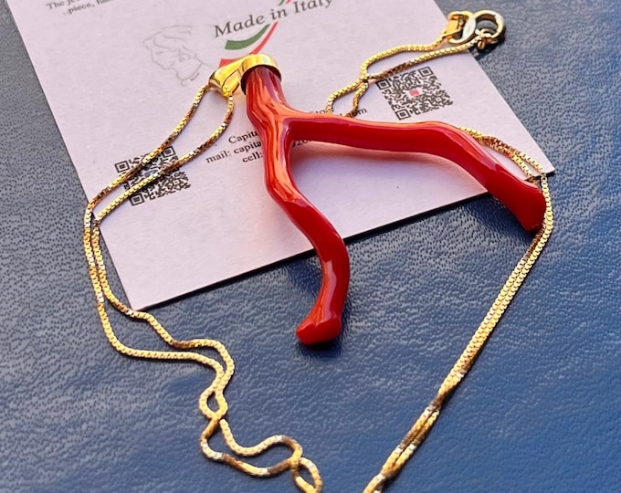 Natural Coral Charm: Lucky Amulet, Sea Jewelry