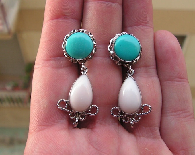 Turquoise Coral Earrings Made in Italy, Handmade Jewelry, Special Earrings, Gift for Her, Extroverted Woman's Style