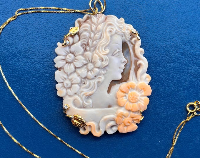 Handmade Cameo Pendant Necklace | Fall Wedding Jewelry | Gift for Bridesmaids | Custom Bridal Jewelry | Unique Wedding Gift