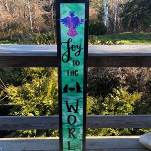 Joy to the World fluid painted porch sign