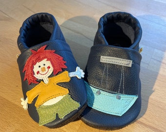 Lederpuschen Pumuckl und Schiffschaukel,  Krabbelschuhe, Babyschuhe, Hausschuhe, Kinderschuhe, Lauflernschuhe,