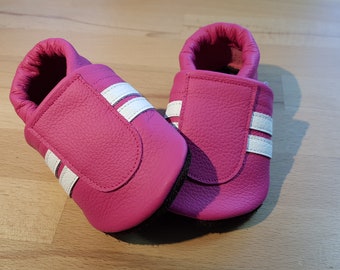 Leather slippers gymnastics, crawling shoes, baby shoes, slippers, children's shoes, walking shoes, leather, Flitzeklein, self-made shoes