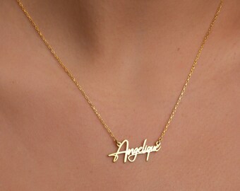 Handmade Gold Name Necklace Custom 