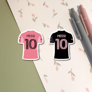 Messi 25-26 Jersey Stickers | Fútbol stickers | Soccer Players | Fútbol Jugadores | Vinyl Sticker | Messi | Argentina | Pink | Black