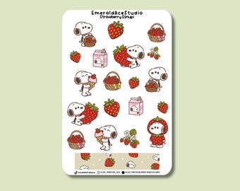 Strawberry Esnupi Sticker Sheet