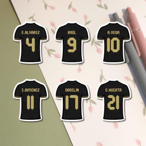 Mexico Gold Cup Jersey Stickers | Fútbol stickers | Soccer Stickers | Fútbol | Vinyl Sticker | Raul | Alvarez | Santi | Vega | Orbelin |